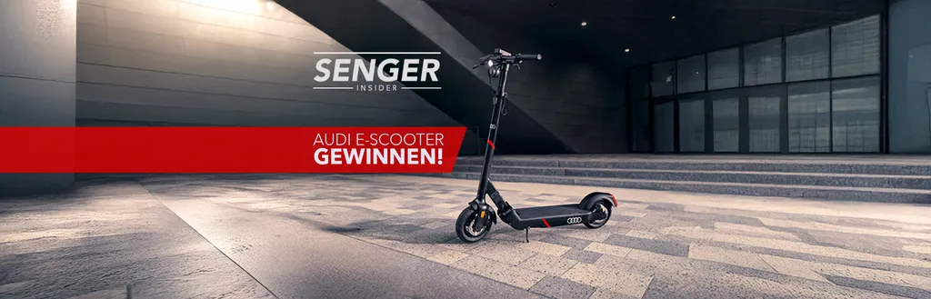 Audi E-Scooter Gewinnspiel und Senger Insider Newsletter Anmeldung